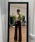 High Waist Corduroy Wide Leg Pants - size chart