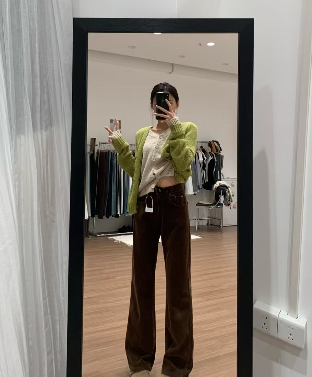 High Waist Corduroy Wide Leg Pants - size chart